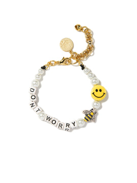 DON'T WORRY BEE HAPPY PEARL BRACELET