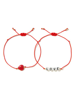 LOVE HEART BRACELET SET