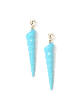 SPIRAL SHELL EARRINGS (BLUE)