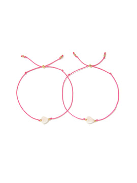 TWIN HEARTS BRACELET SET (PINK)